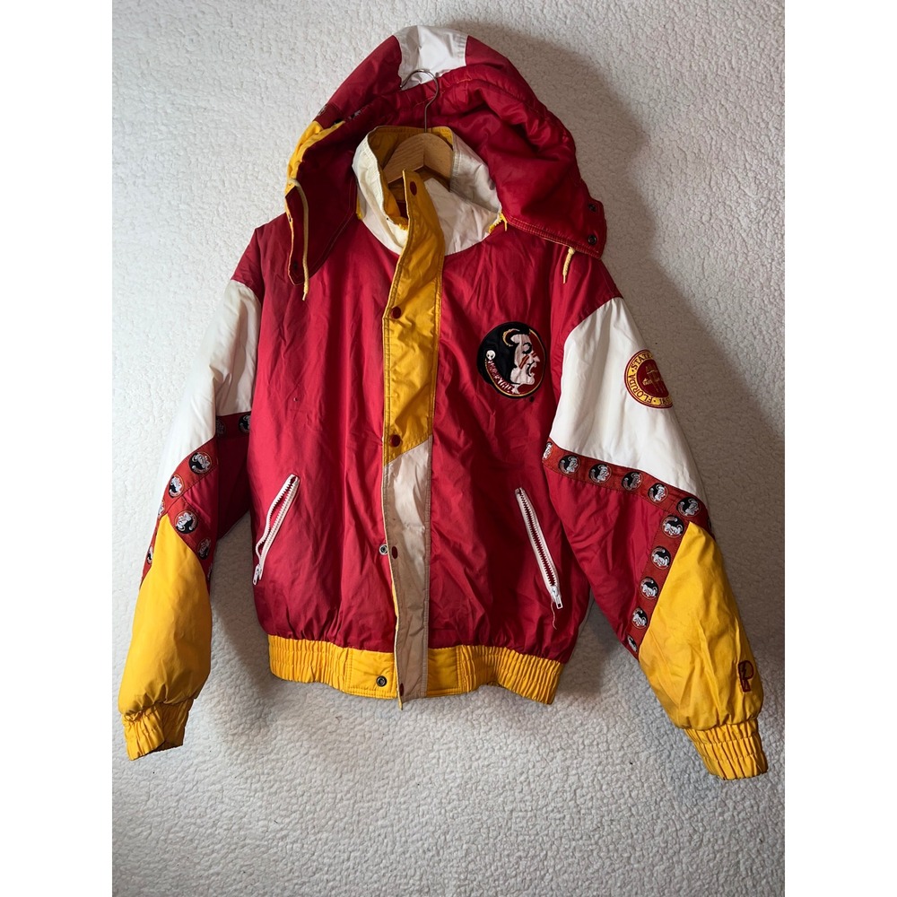 Vintage Florida State Seminoles Pro Layer Puffer Jacket Mens Medium FSU Hooded